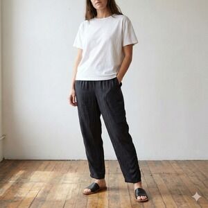 Raquel Allegra Silk Pants Womens XS 0 Black Pull On Lounge Joggers Bohemian